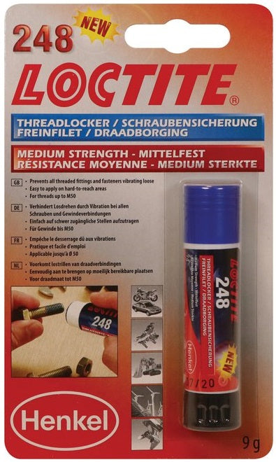 Asociación de cables loctite 248 resistencia media 9 ml azul