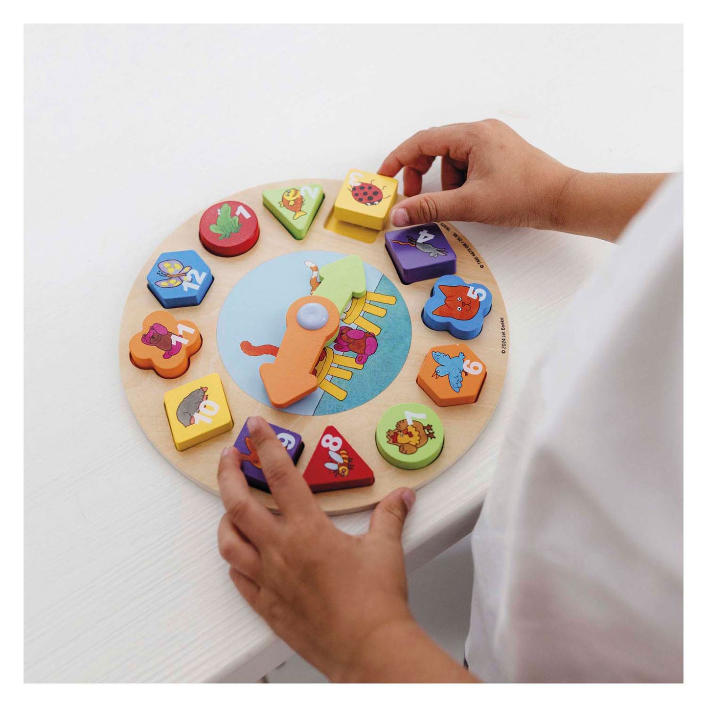 Giocattoli Bambolino Dikkie Dik Wooden Learning Clock, 12dlg.