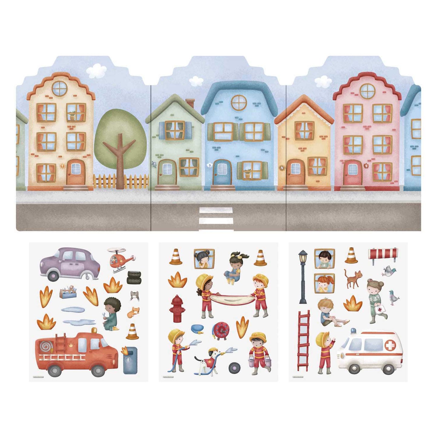 Little Dutch sticker sheets Jim's fire brigade