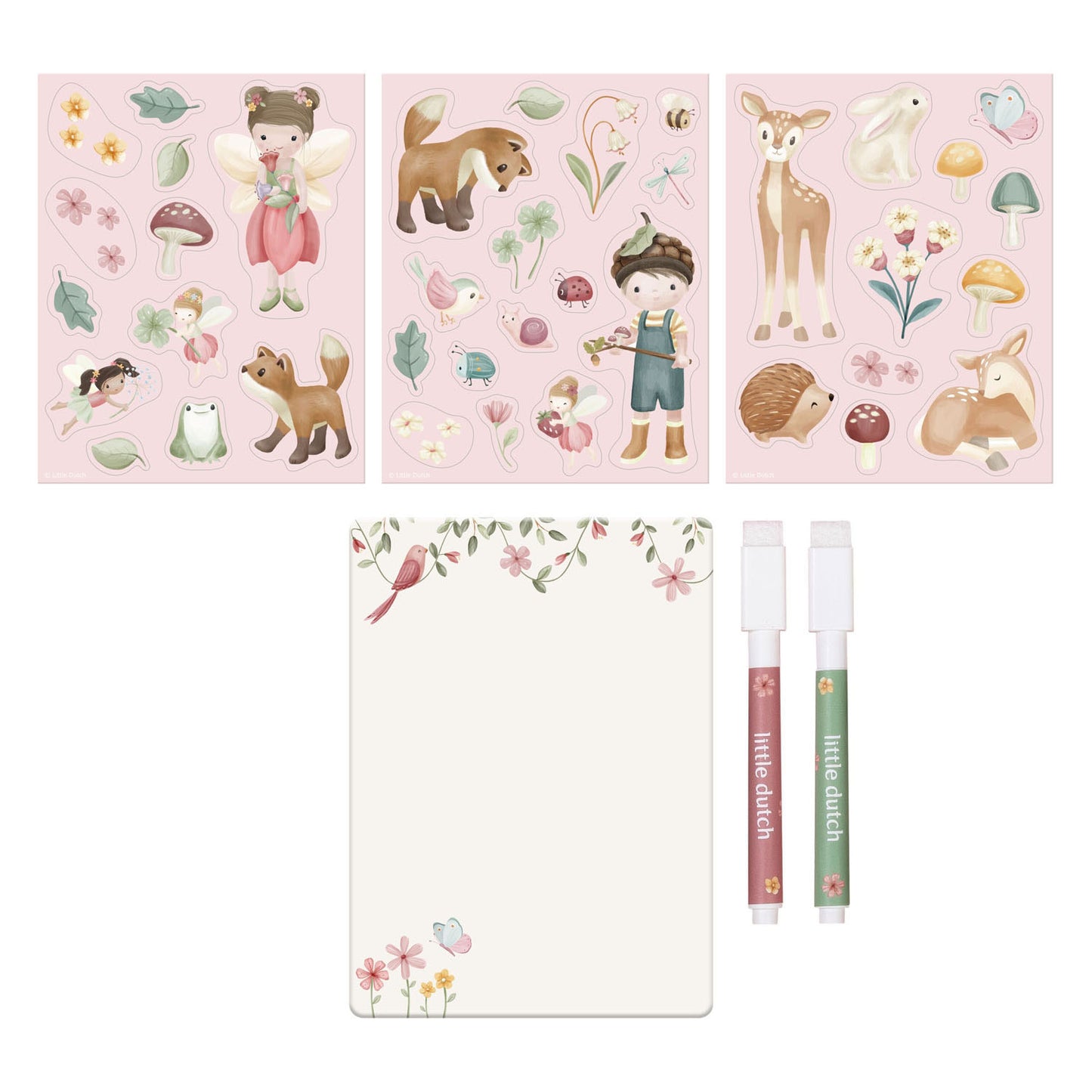 Set di targhette e magneti Little Dutch Rosa Friends