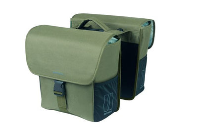 Borsa per biciclette a doppia bicicletta Basil Go Mik 32 litri 14 x 27 x 31 cm Verde scuro