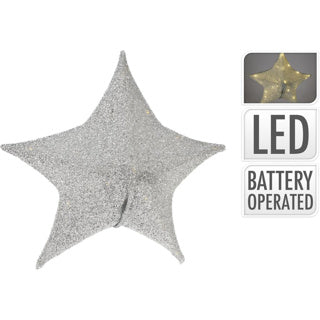 Altri marchi stelle natalizie in tessuto con 30 LED da 50 cm in argento