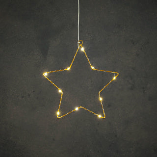 Edelman star gold bianco caldo 10led a batteria - d25cm | 6 pezzi