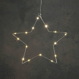 Edelman star argento bianco caldo 20led a batteria d45cm | 6 pezzi