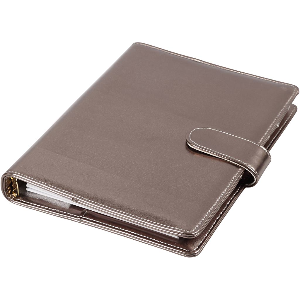 Bullet journal agenda aziendale Creativ, misura 19x23,5x4 cm, raccoglitore ad anelli, grigio metallizzato scuro, 1 pezzo