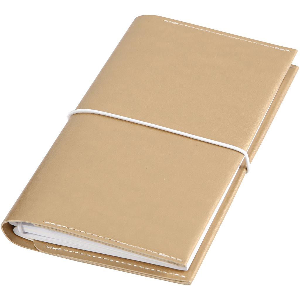 Bullet Journal Creativ Company Planner, medidas 10x18x1,5 cm, cierre elástico, dorado, 1 pieza