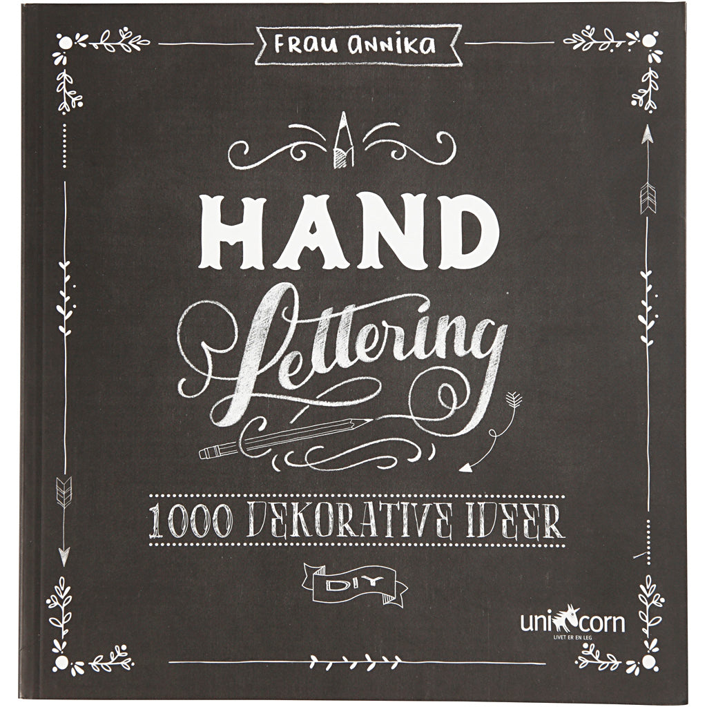 Scritte a mano - 1000 idee, dimensione 22x23 cm, spessore 2 cm, numero pagine 143, 1 pezzo, testo in danese