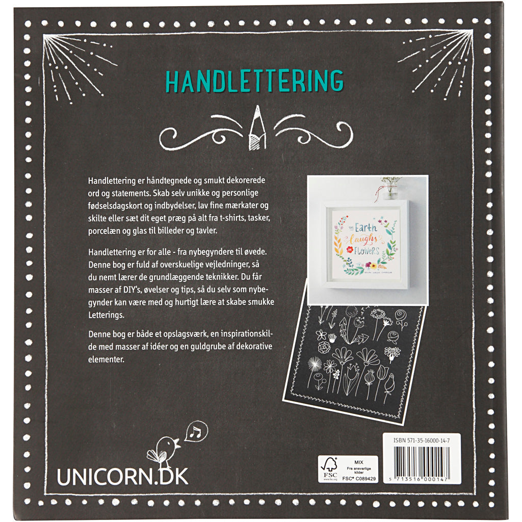 Scritte a mano - 1000 idee, dimensione 22x23 cm, spessore 2 cm, numero pagine 143, 1 pezzo, testo in danese