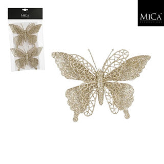 Edelman clip farfalla champagne 2 pezzi - l16xl11cm | 5 pezzi