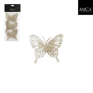 Edelman clip farfalla champagne 3 pezzi - l10xl8cm | 4 pezzi