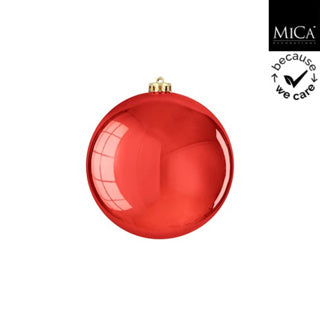 Palla Edelman infrangibile rossa lucida - d15cm | 4 pezzi