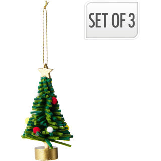 No brand Árbol de Navidad fieltro 10cm set3 | 6 piezas