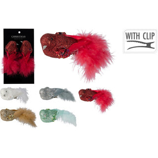 Uccellino su clip 12cm set2 5ass col
