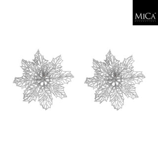 Clip Edelman stella di Natale argento 2 pezzi - h3xp13,5cm | 4 pezzi