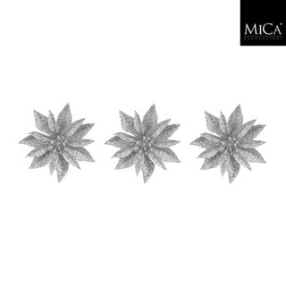 Clip Edelman stella di Natale argento 3 pezzi - h3xp10cm | 4 pezzi
