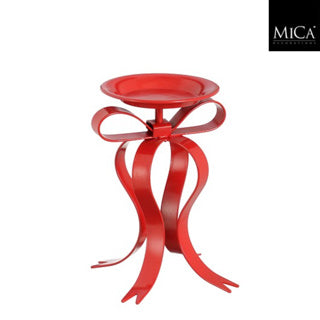 Candeliere Edelman fiocco rosso - l17xl14xh20cm | 2 pezzi