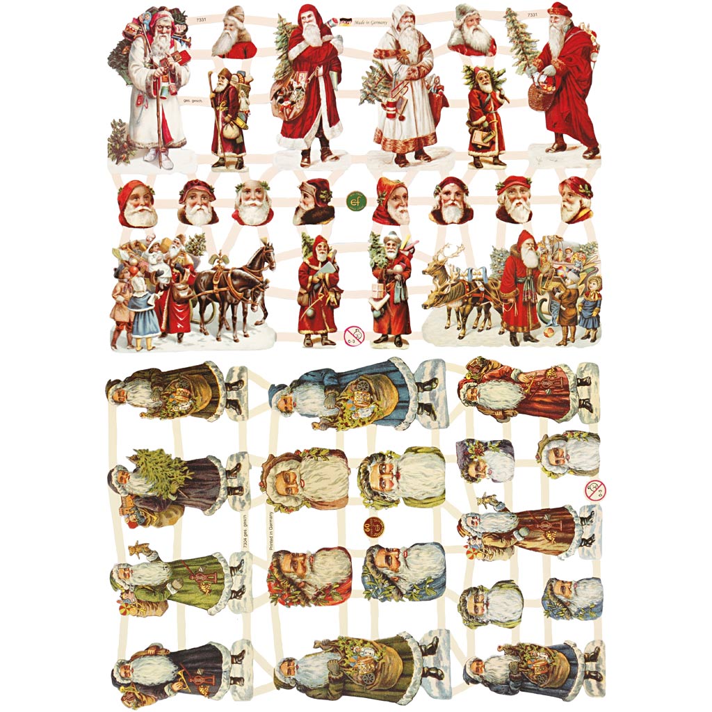 Quadri vintage Creative Company, Babbo Natale, foglio 16,5x23,5 cm, 2 fogli 1 scatola