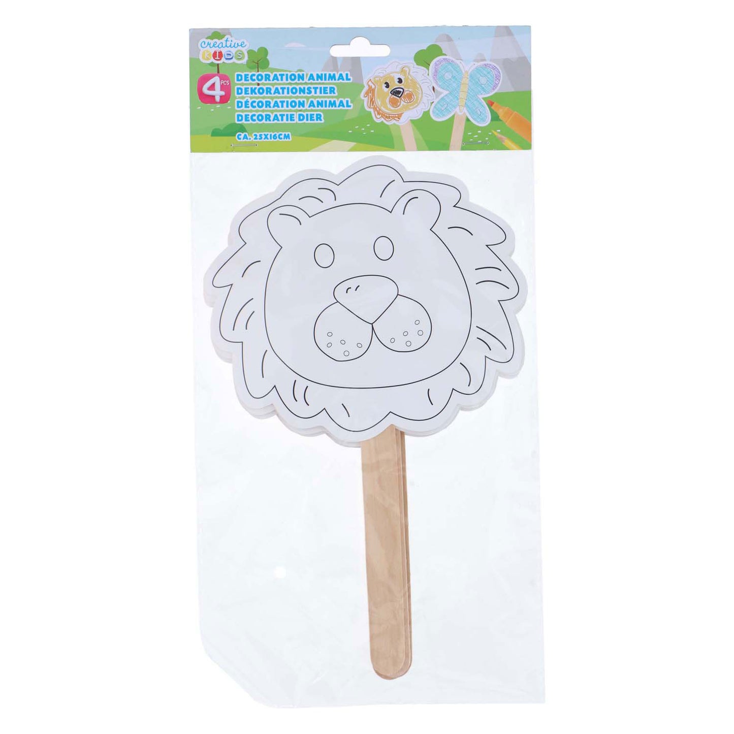 Maschere decorative con manico in legno, 4 pz.