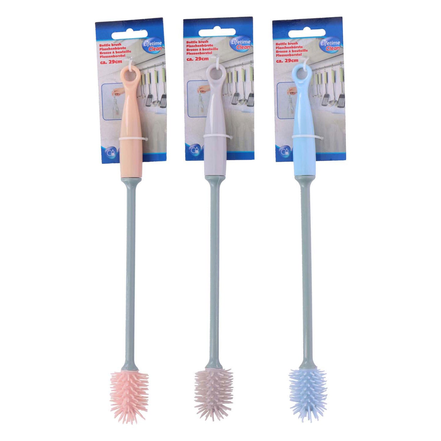 Cepillo de botella limpia de por vida 29 cm 3 surti