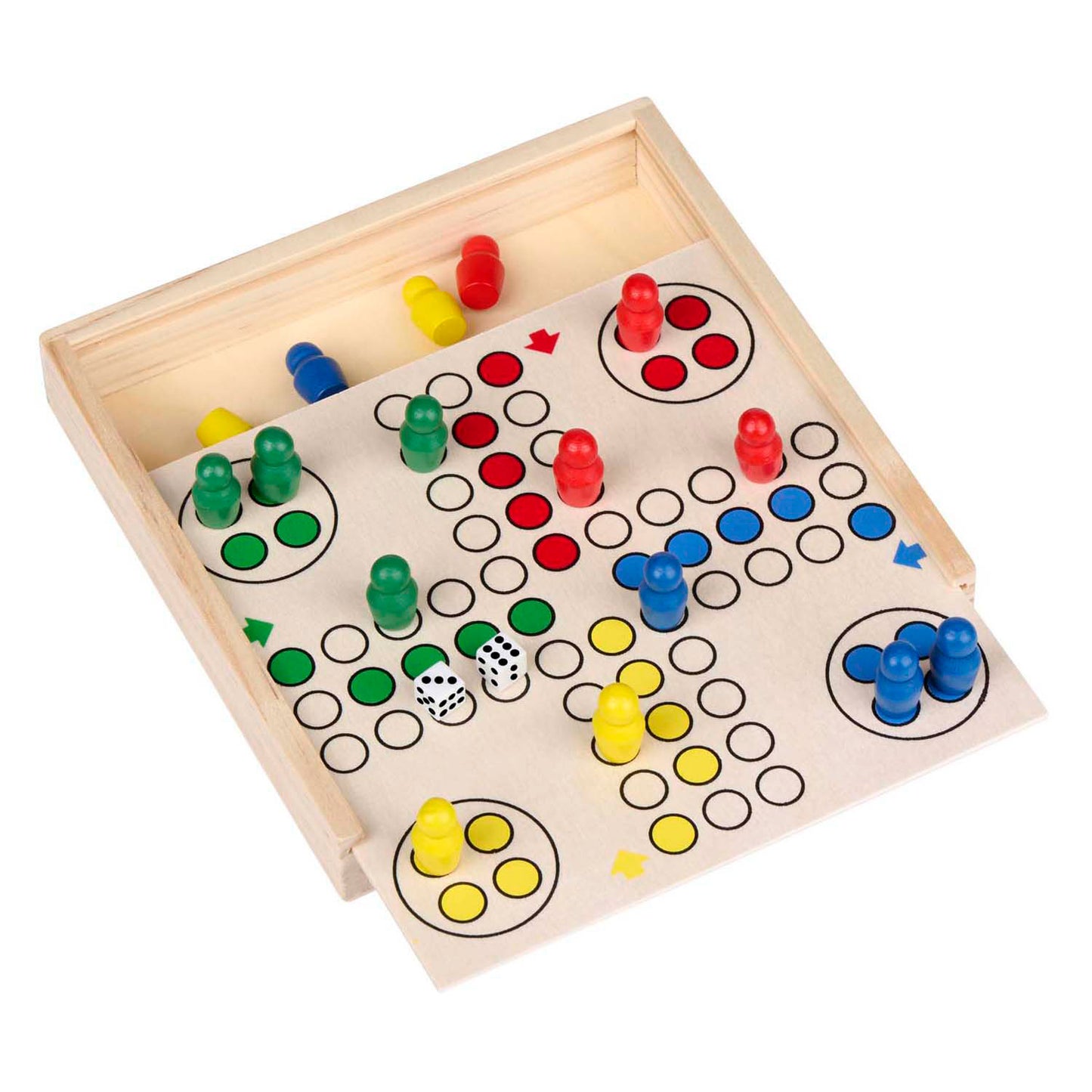 El juego de mesa de madera no molesta a la gente.