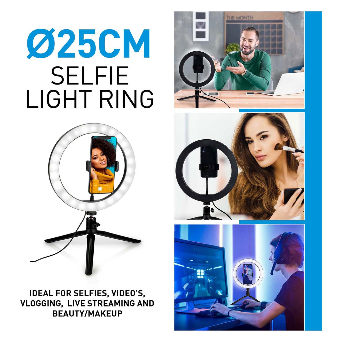 Anillo de luz en trípode