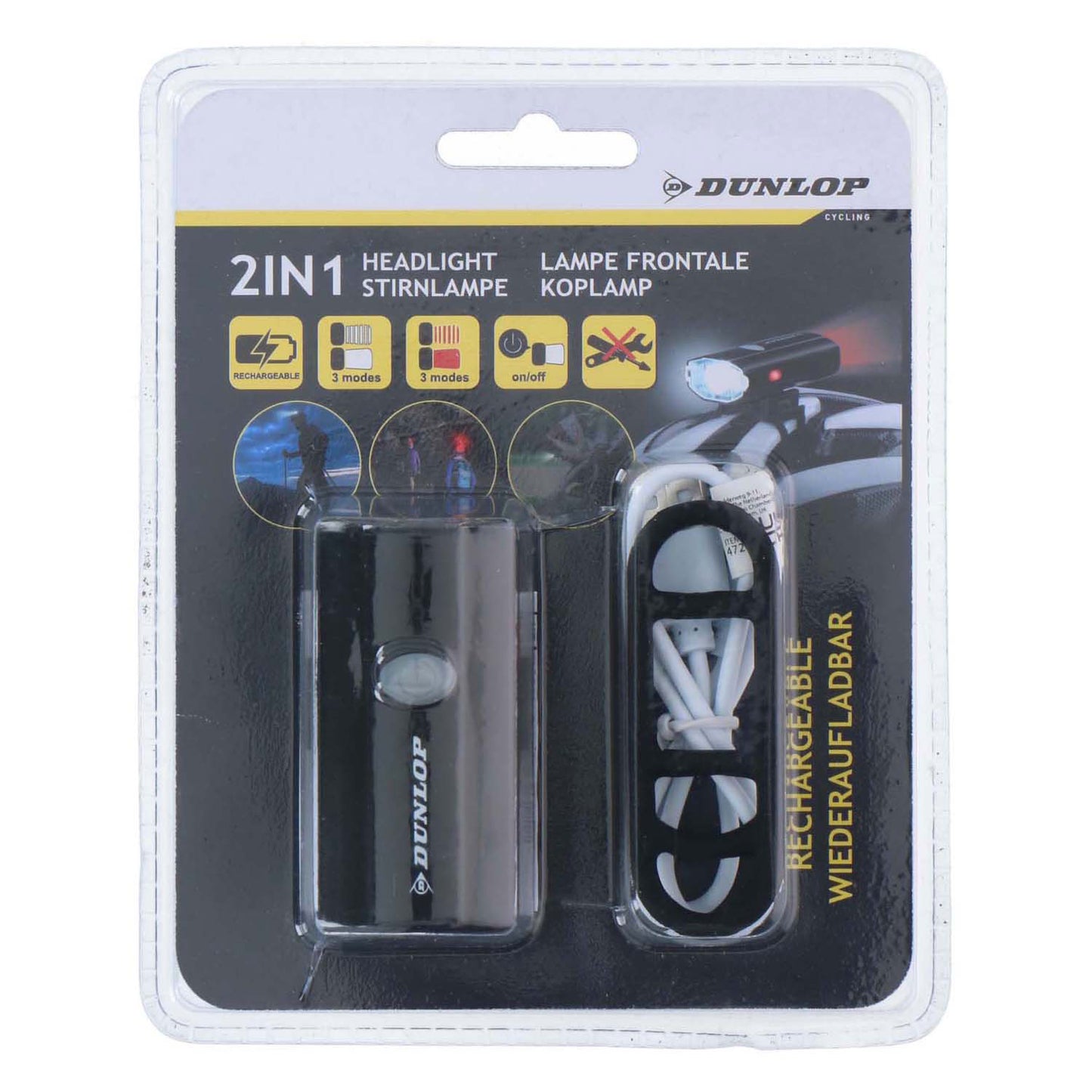 Linterna frontal Dunlop 2 en 1