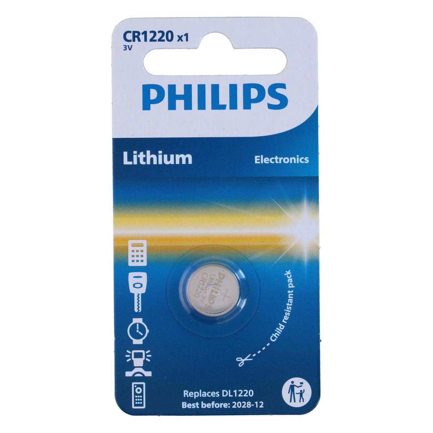 Batteria a bottone Philips cr1220 al litio