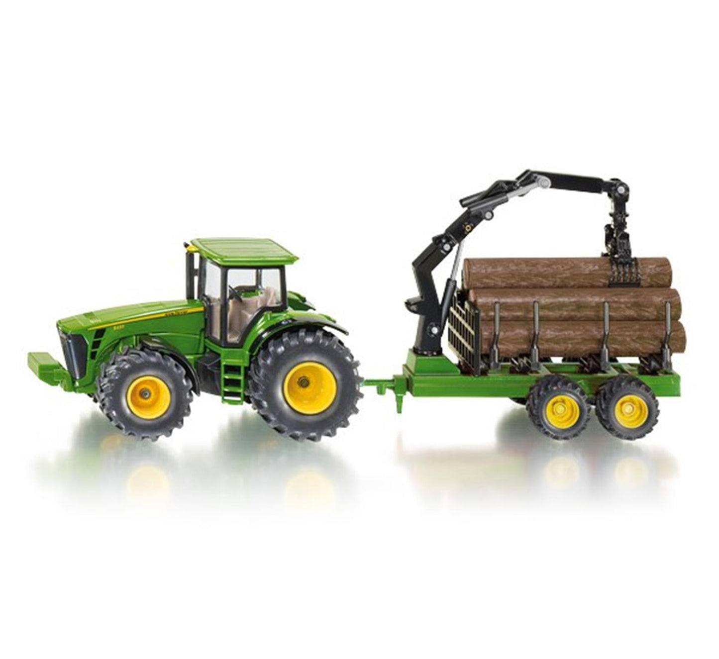 Tractor Siku 1954 con trailer de troncal de árbol 1:50