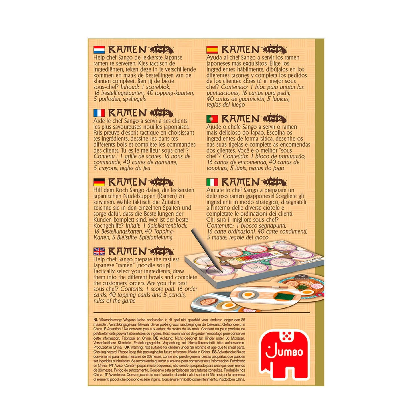 Juego de tinta ramen gigante