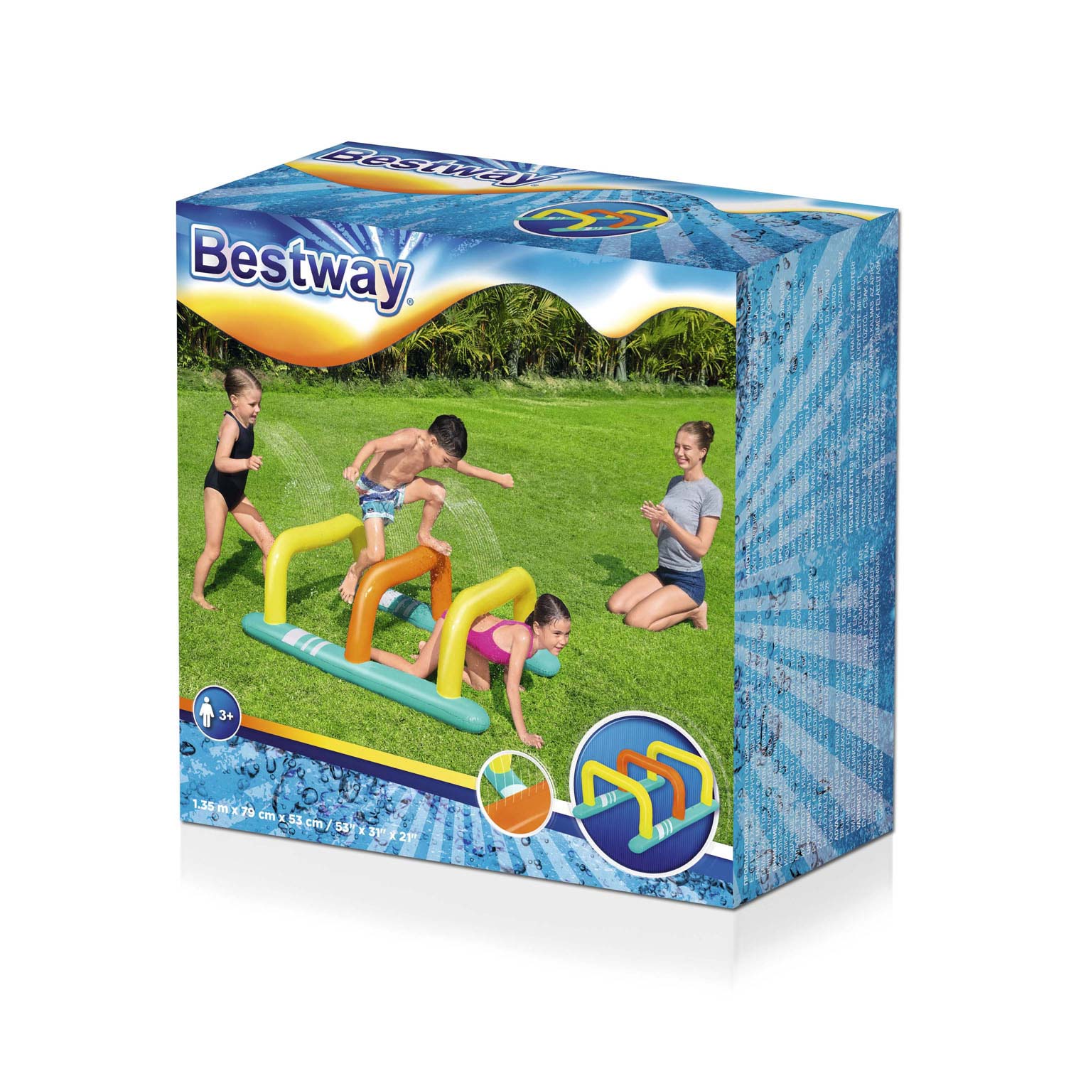 INTEX 56167EP Opblaasbare surfplezier glijbaan: inclusief twee opblaasbare surfrijders - ingebouwde watersproeier - afneembare boog - draaggrepen - 221 x 54 x 39 INTEX 56167EP Opblaasbare surfplezier glijbaan: inclusief twee opblaasbare surfrijders - ingebouwde watersproeier - afneembare boog - draaggrepen - 221 x 54 x 39