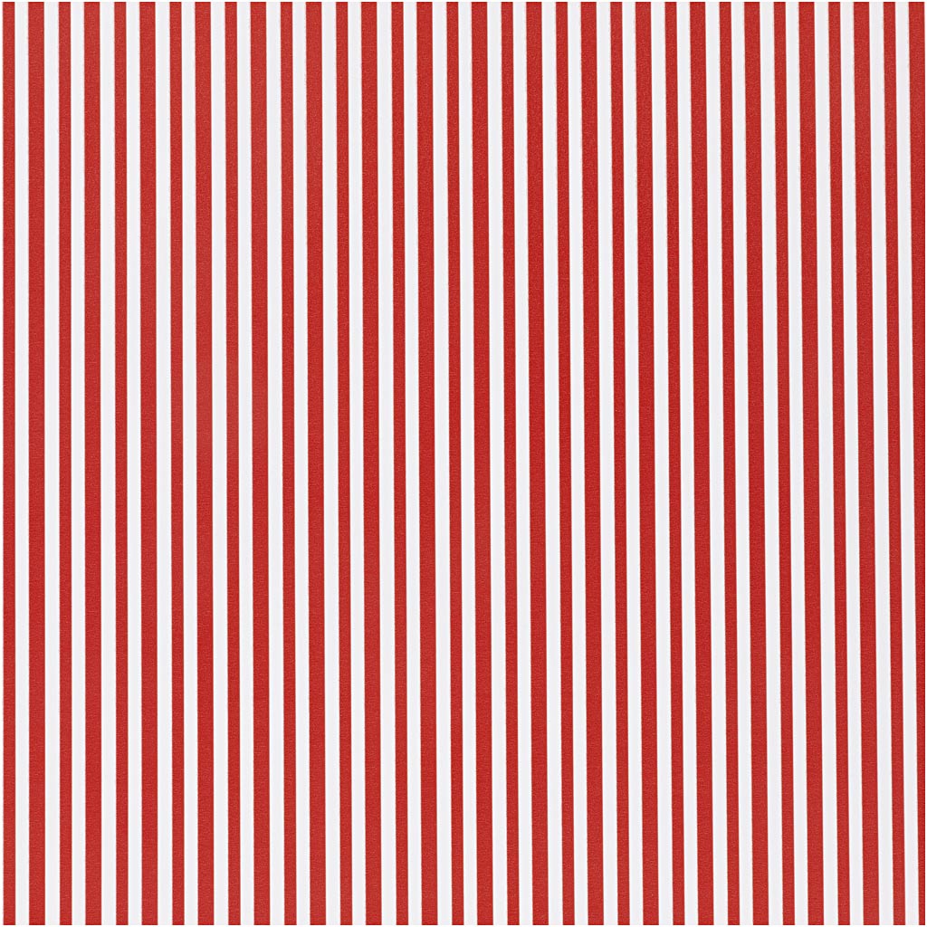 Papel de regalo Creativ Company, rayas, A: 50 cm, 80 gr, rojo blanco, 100 m 1 rollo
