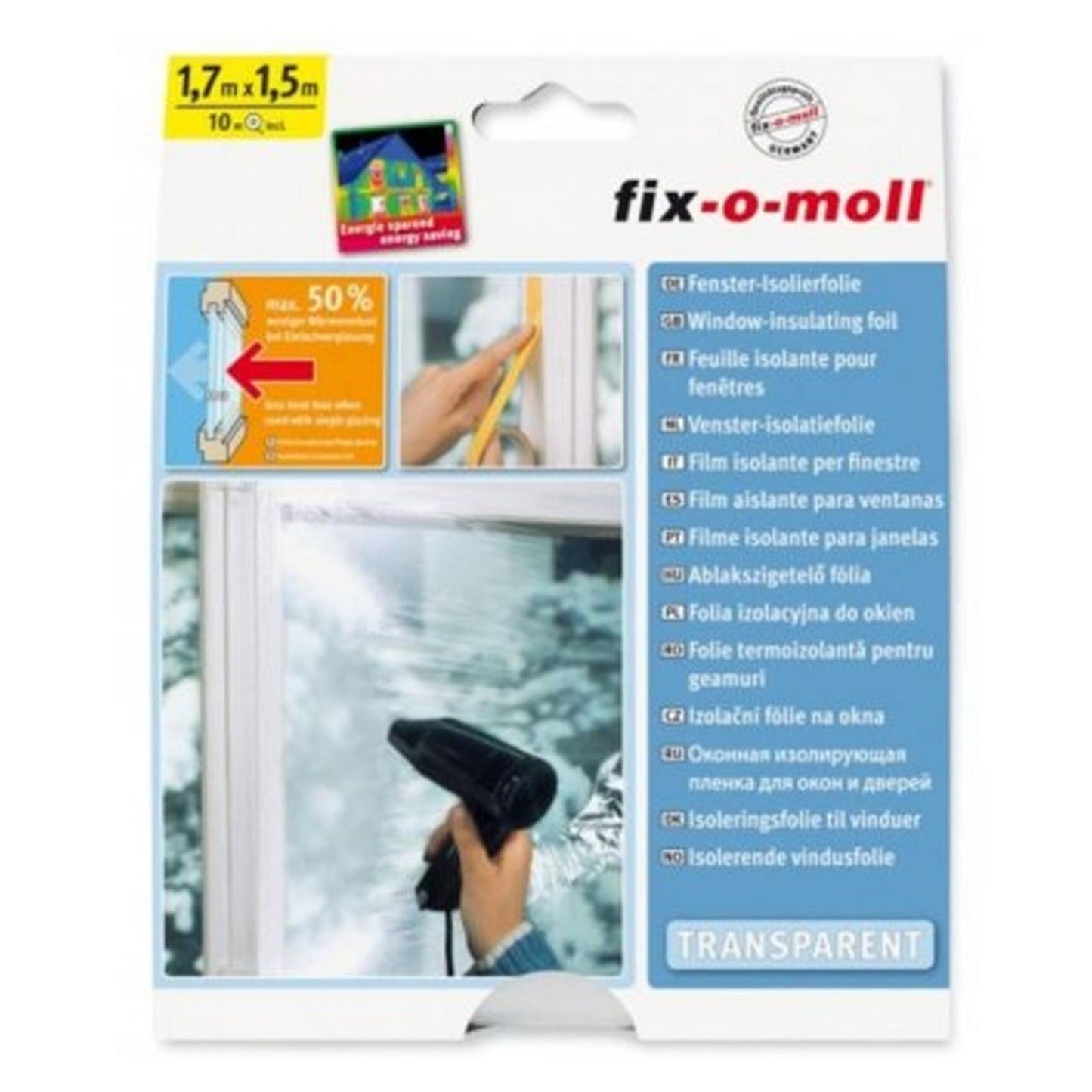 Pellicola isolante per finestre Fix-o-moll 170x150 cm