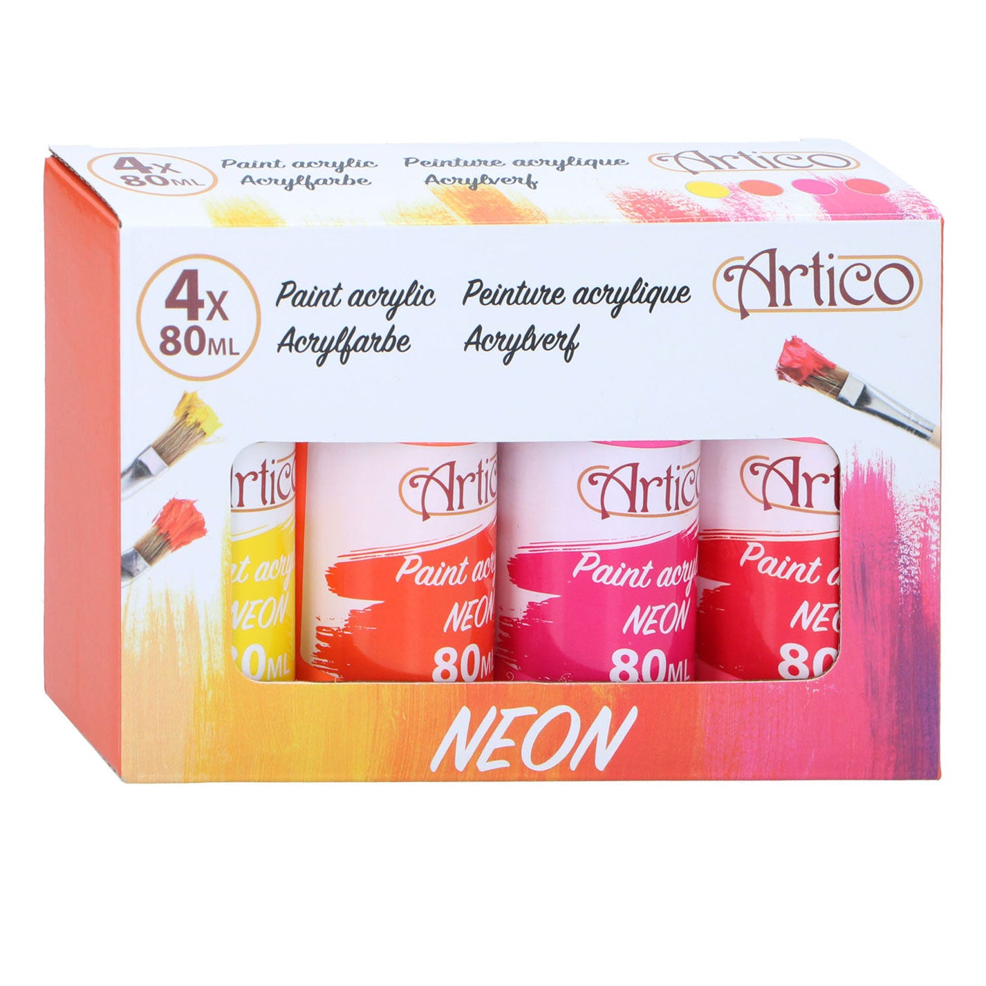 Neon de pintura acrílica, 4dlg.