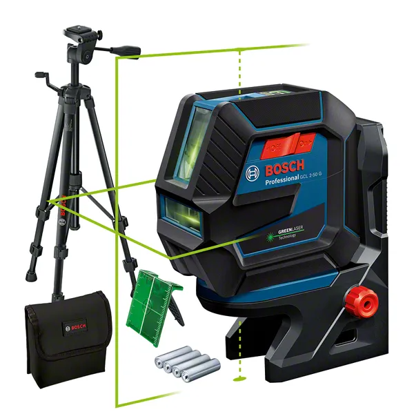 Láser combinado profesional Bosch blue gcl 2-50 g | incluido trípode de construcción bt 150 - 0601066m01