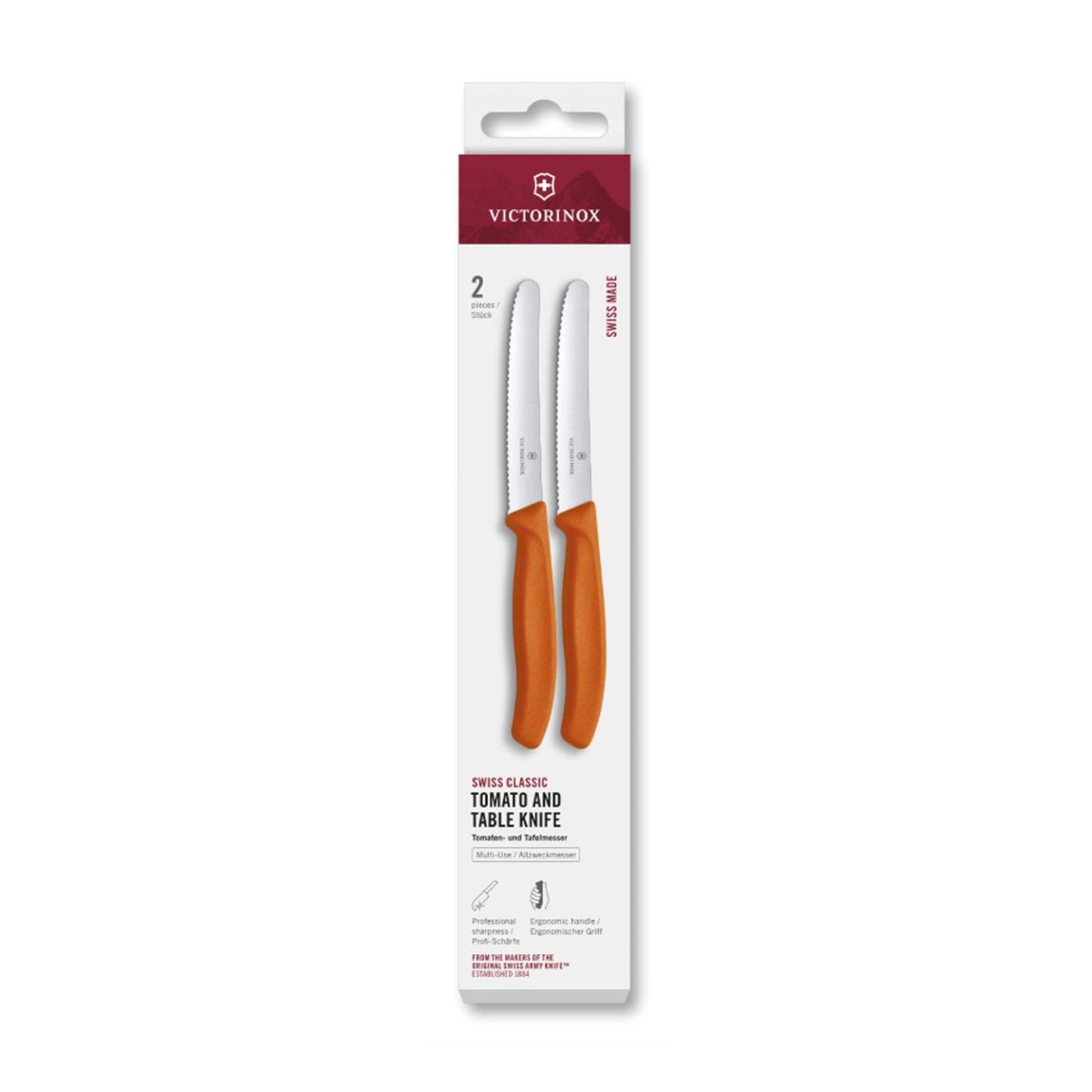 Victorinox cuchillo tomate 2uds naranja dentado