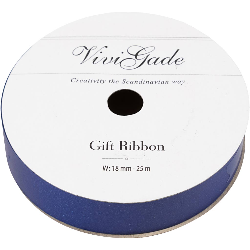 Cinta de regalo Vivi Gade, A: 18 mm, mate, azul, 25 m 1 rollo