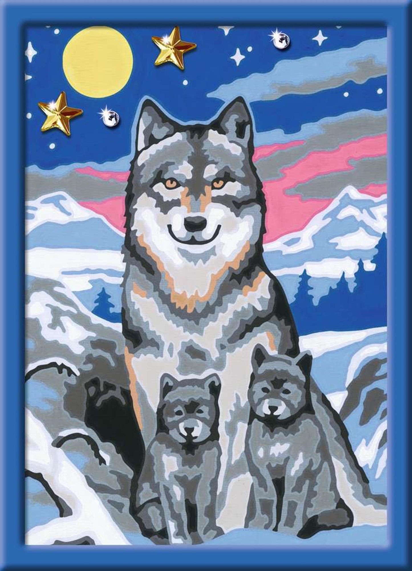 Ravvensburger Creart Painting on Number Great Wolves Family