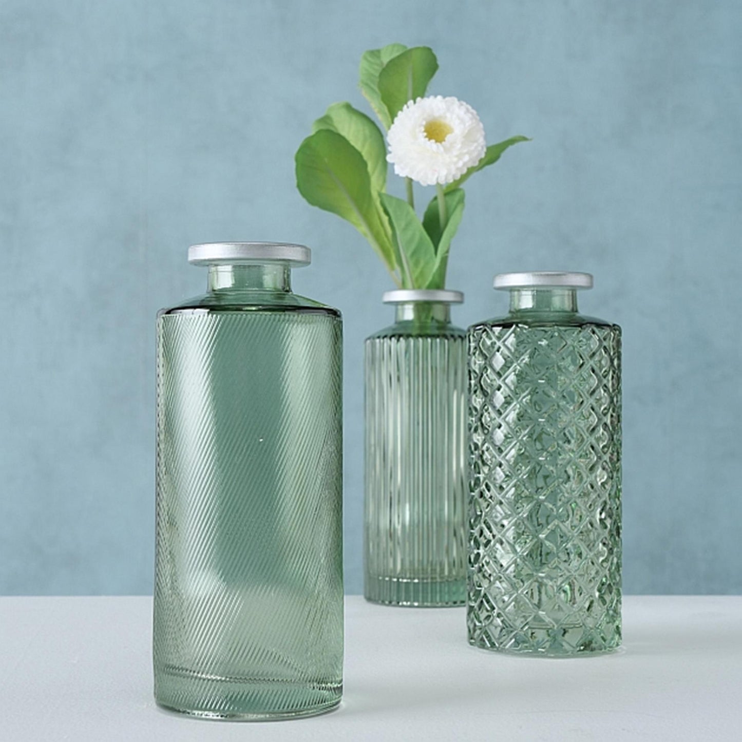 Boltze home jarrón adore vidrio h13cm verde