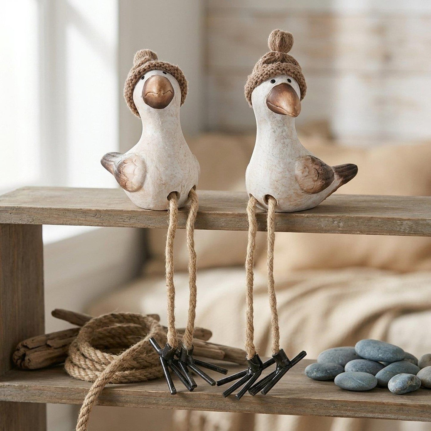 Boltze home figuur simon zeemeeuw met bungelbeentjes 22cm
