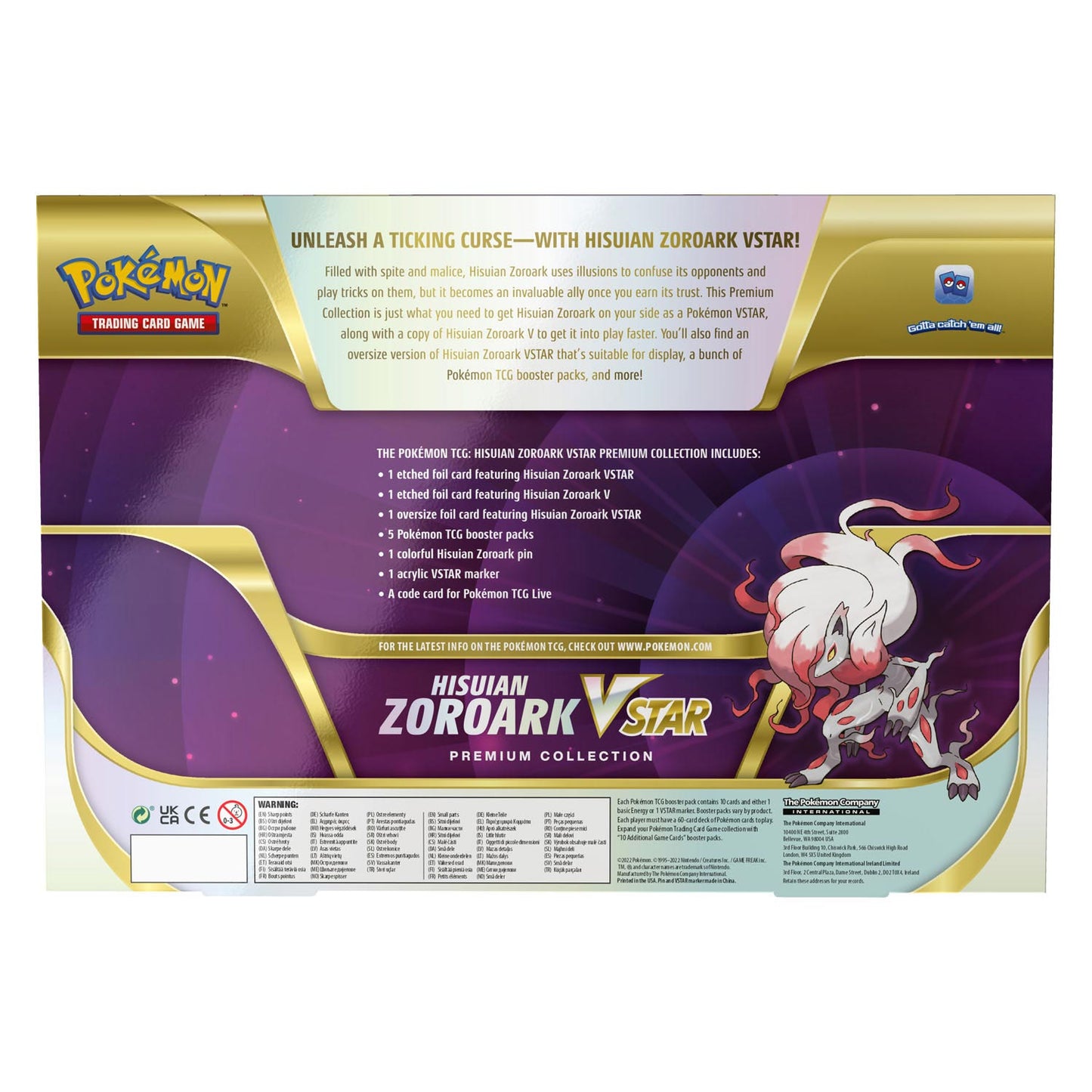 Asmodee Pokemon TCG Hisuan Zoroark contro Star Premium Collection Box