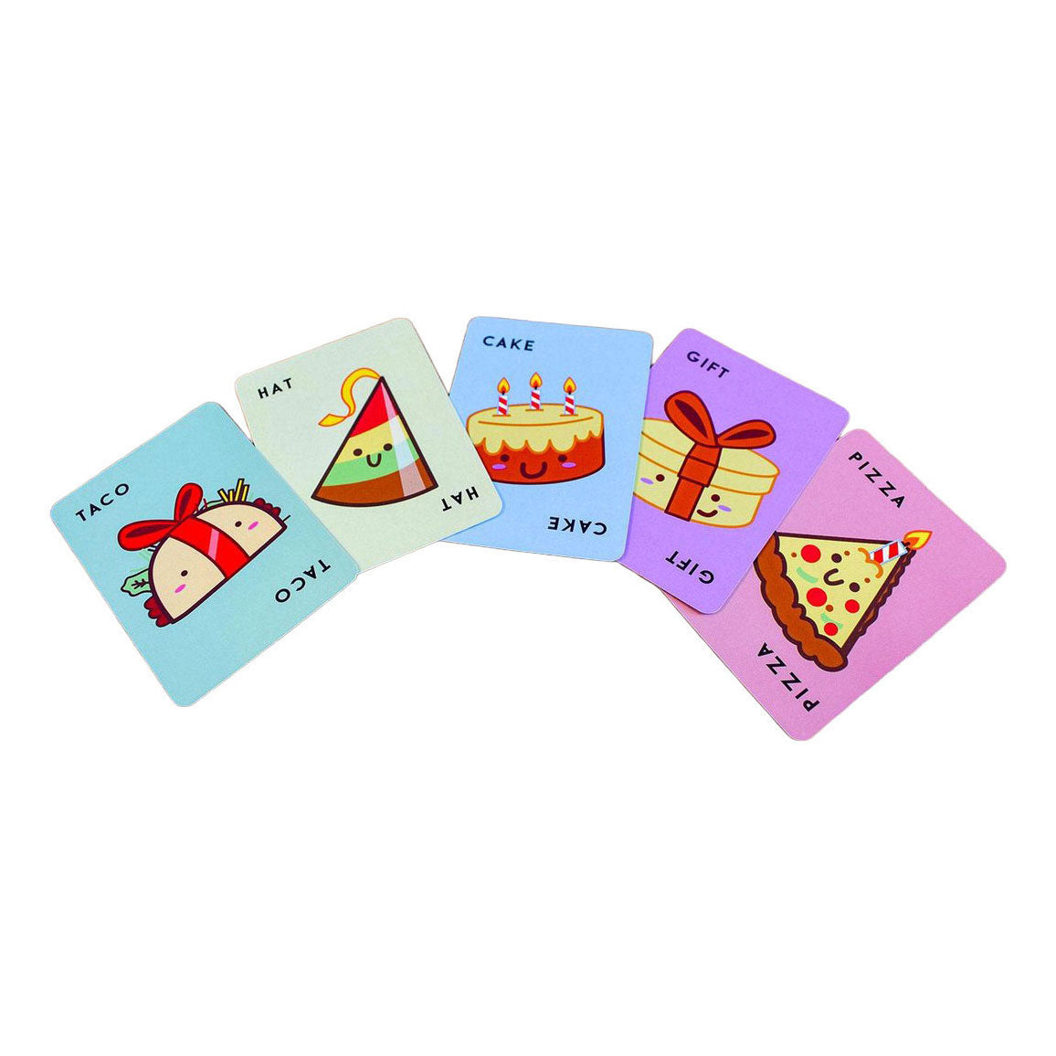 Geronimo games blue orange kaartspel taco hat cake gift pizza