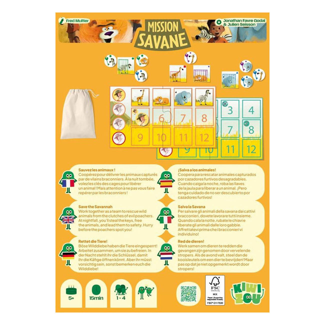 Giochi di Geronimo Gioco di carte Kiwizou Mission Savane