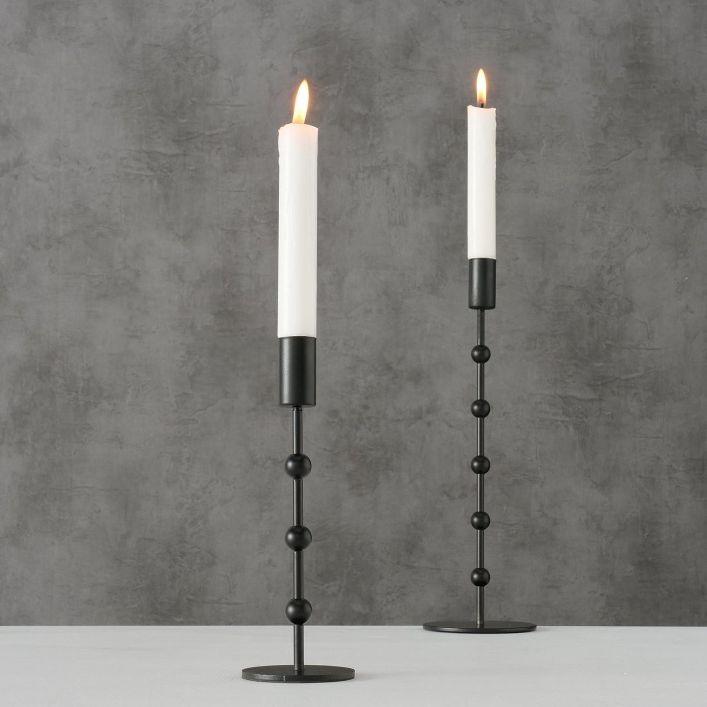Candelero Boltze home metal negro 2 uds. h20-30cm
