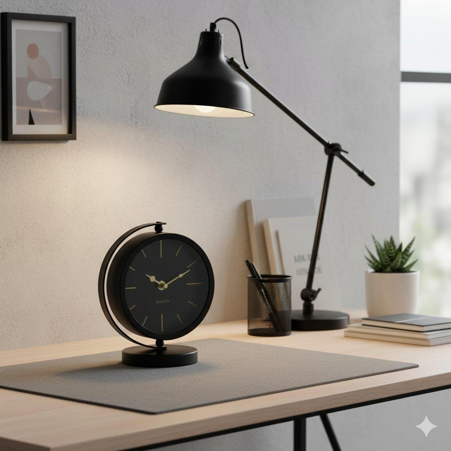 Boltze home tafelklok balia metaal 16x10xh20cm ( exclusief 2xaa batterijen )
