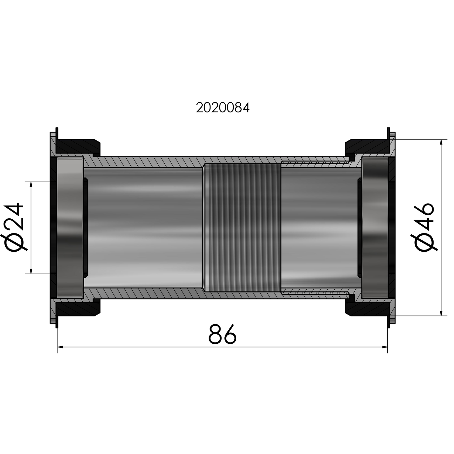 Twist Fit Bottom Breach Elvedes para BB386 Shimano 46 x 86 mm