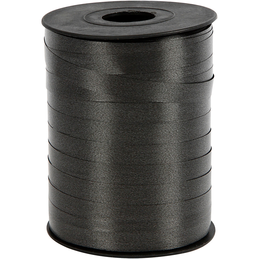 Cinta de regalo Creativ Company, A: 10 mm, brillante, negro, 250 m 1 rollo