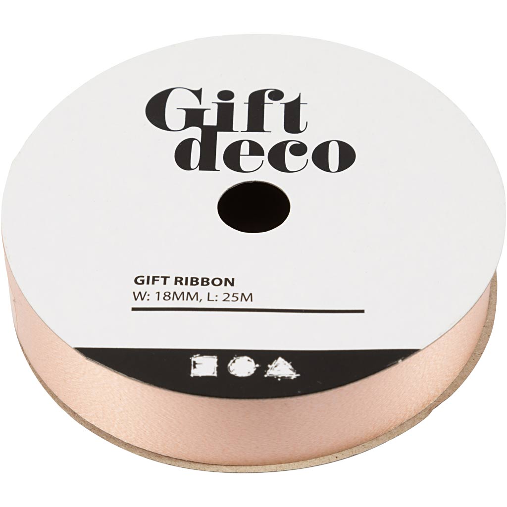 Cinta regalo empresa Creativ, ancho: 18 mm, beige, 25 m 1 rollo