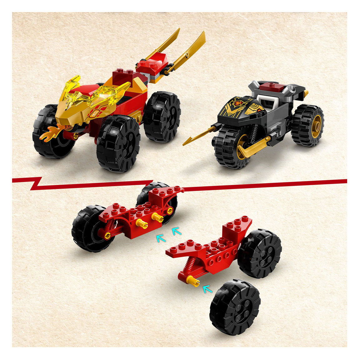 Lego LEGO Ninjago 71789 Duello tra auto e moto tra Kai e Ras