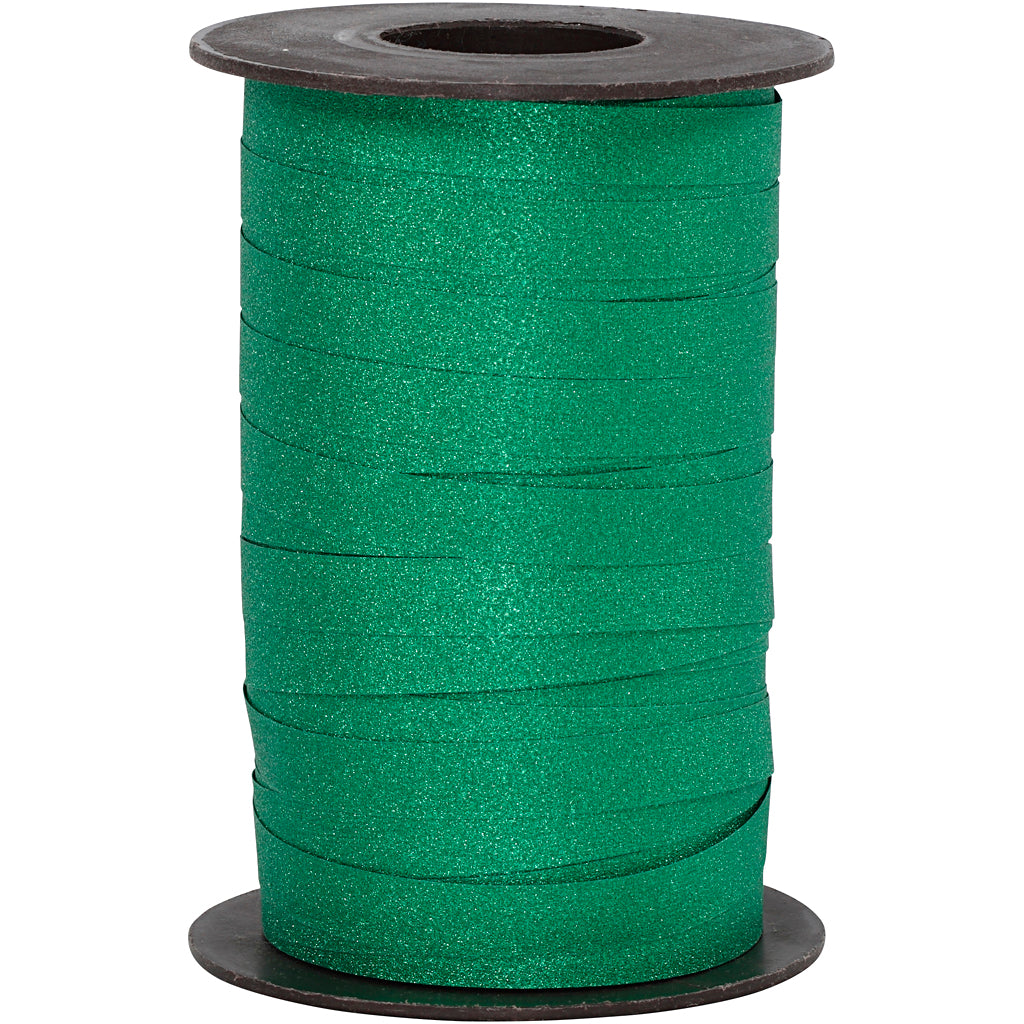 Cinta regalo empresa Creativ, ancho: 10 mm, purpurina, verde, 100 m 1 rollo