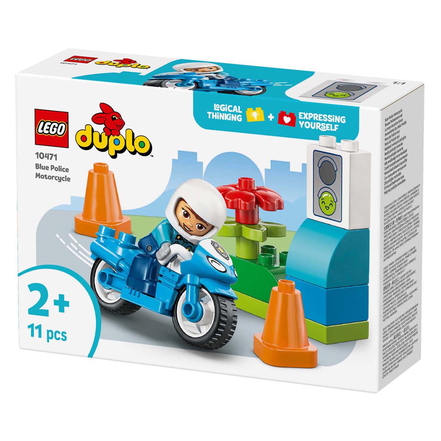 Lego 10471 Duplo Town Motocicletta Blu della Polizia | 2 pezzi